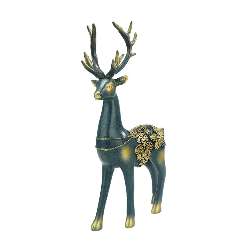 Custom deer figurines statue resin ornaments sculpture model animal statue decoration living room wine cabinet decoration