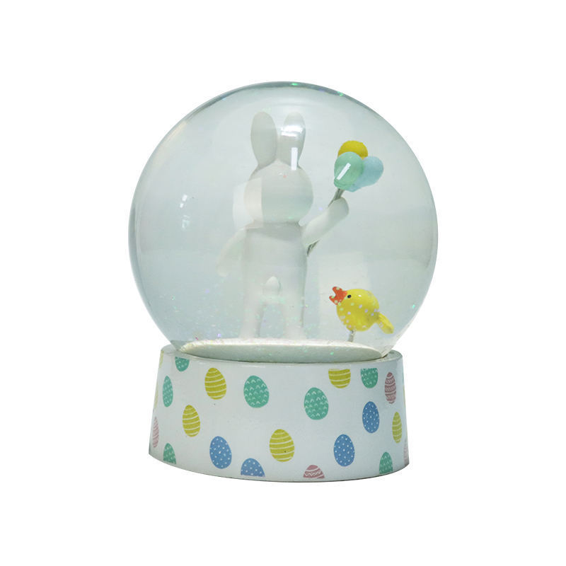 New Product Ideas 2024 Resin Crafts Decorated Easter Cute Animals Snow Globe