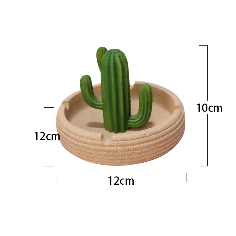 resin custom craft ashtray home decor statue Cactus plant statue ashtray tabletop ornament Customize ashtrays of any shape