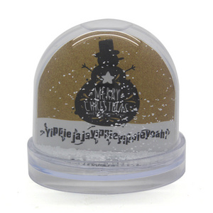 Custom plastic photo snow globe souvenir photo snowglobe