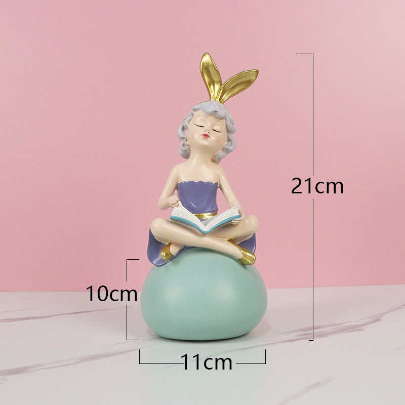 Lovely Resin bubble popping blowing girl statue/sculpture/figurines indoor decor/ornaments