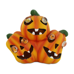 Lighted pumpkin container halloween ceramic pumpkin