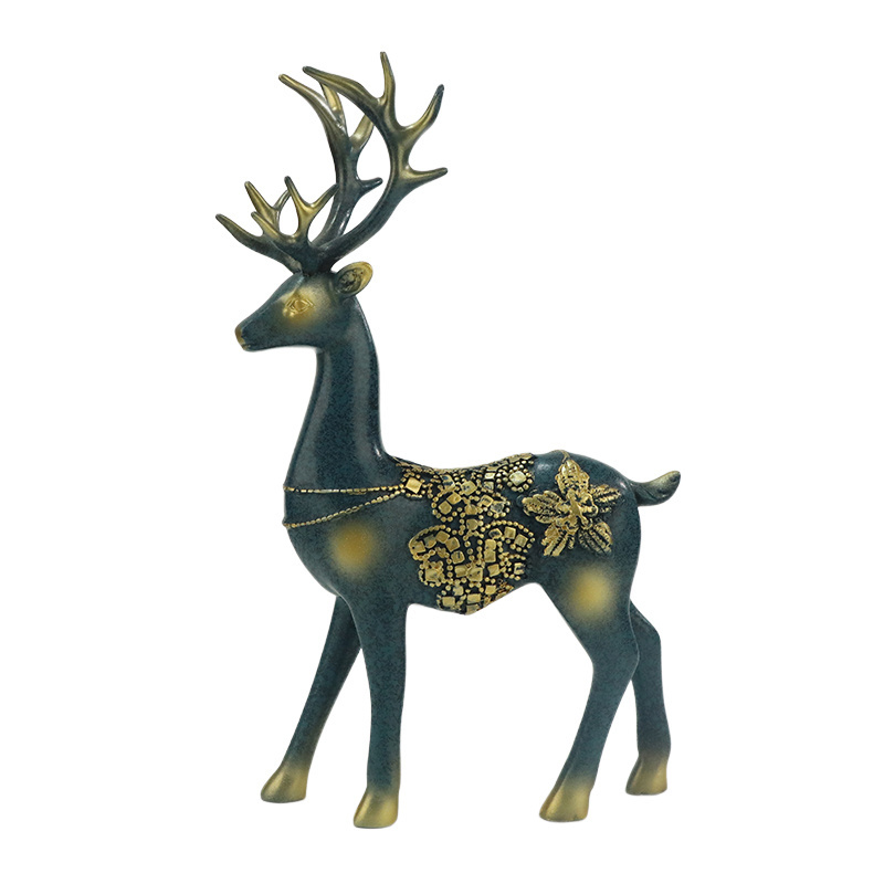 Custom deer figurines statue resin ornaments sculpture model animal statue decoration living room wine cabinet decoration