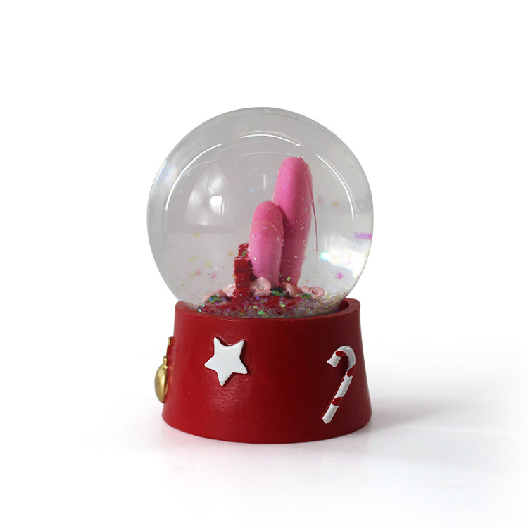 Double heart shape personalized snow globe