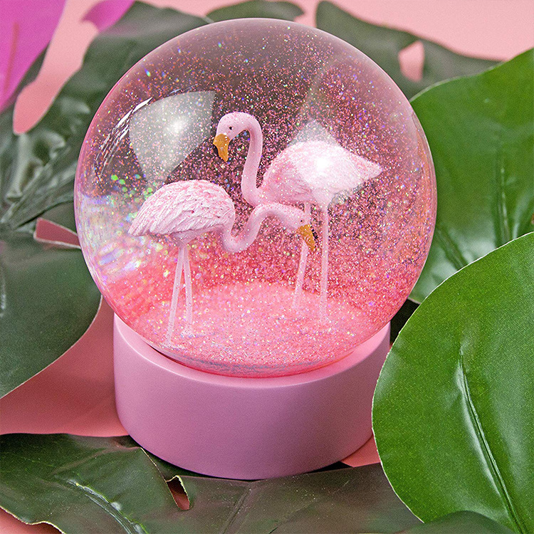 Custom resin Flamingo snow globe manufacturers