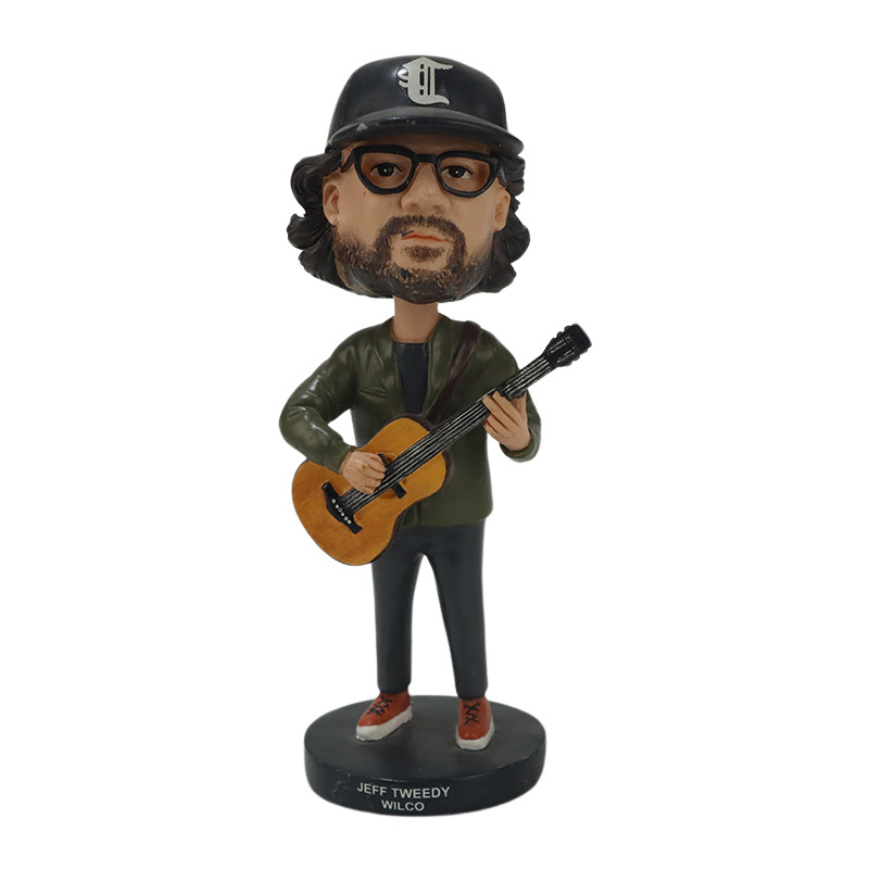 custom figurine bobble heads Music Guitar babble head figure decoration gifts for boys Music club promotional gifts bobble head