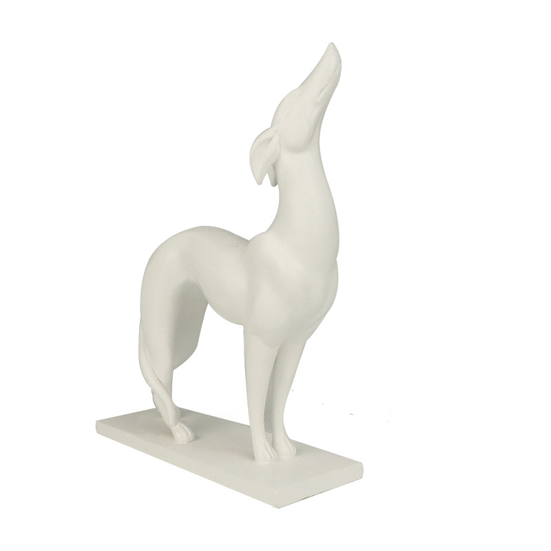 Custom Fujian Supplier Resin Pretty Dog Figurines White Cheap Life Size Dog Sculpture