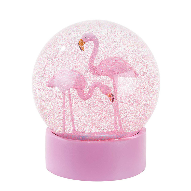 Custom resin Flamingo snow globe manufacturers