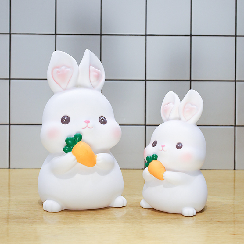 Custom Resin Crafts Children's Birthday Gifts  Rabbit Piggy Bank for Kids Atm Cute Gift  Electronic plastic metal coin money box