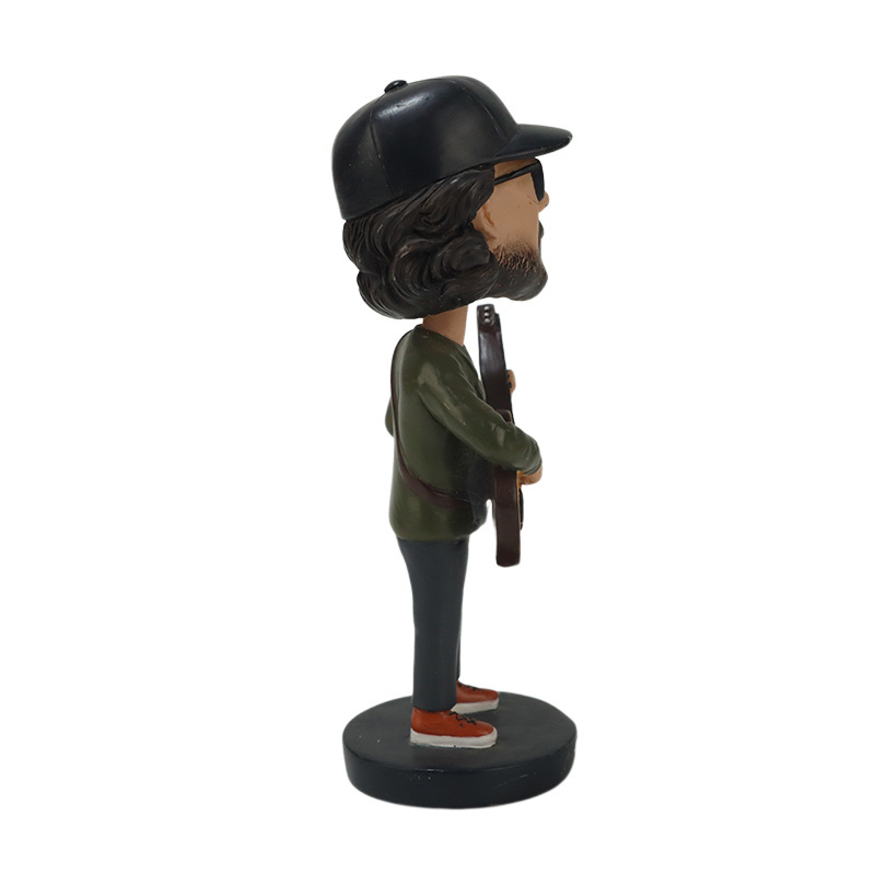 custom figurine bobble heads Music Guitar babble head figure decoration gifts for boys Music club promotional gifts bobble head