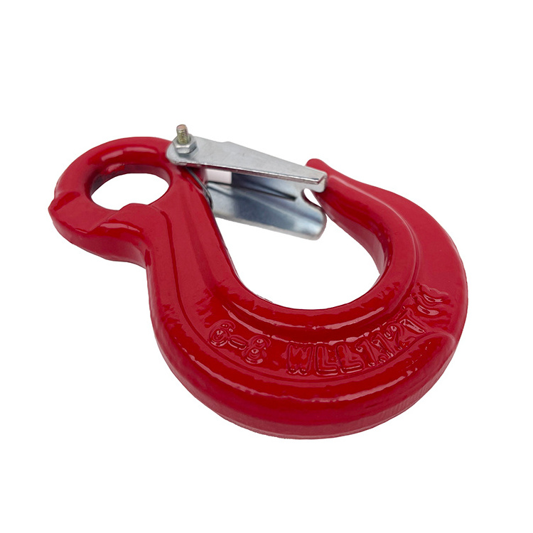 High Tensile Triangle Swivel Forest Chain G80 Large Opening Eye Sling Hook with Safety Latch