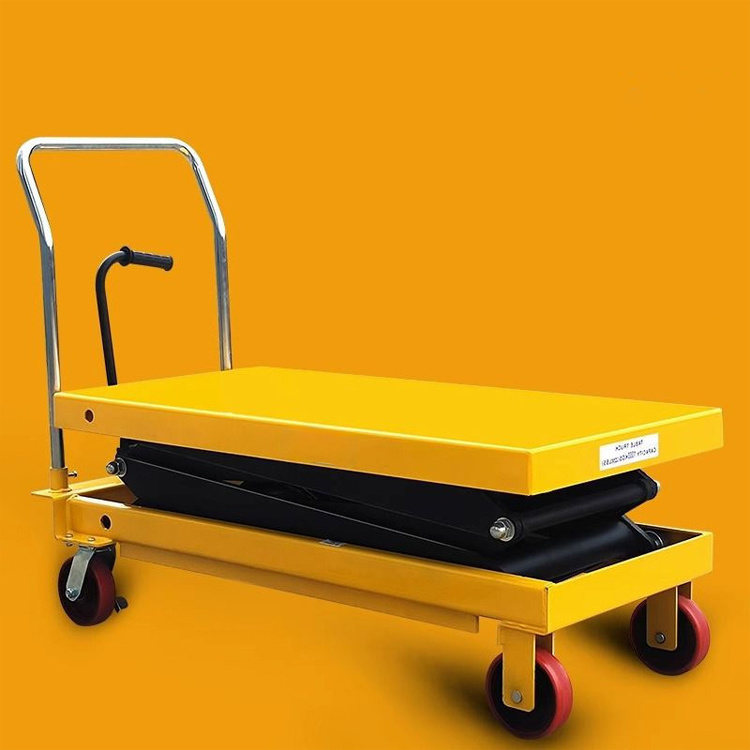 Manual Hydraulic Single Scissors Platform Cargo Lift Hydraulic Lift Table Truck