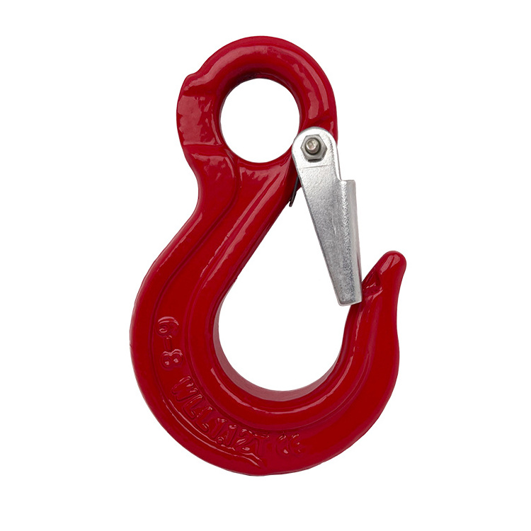 High Tensile Triangle Swivel Forest Chain G80 Large Opening Eye Sling Hook with Safety Latch