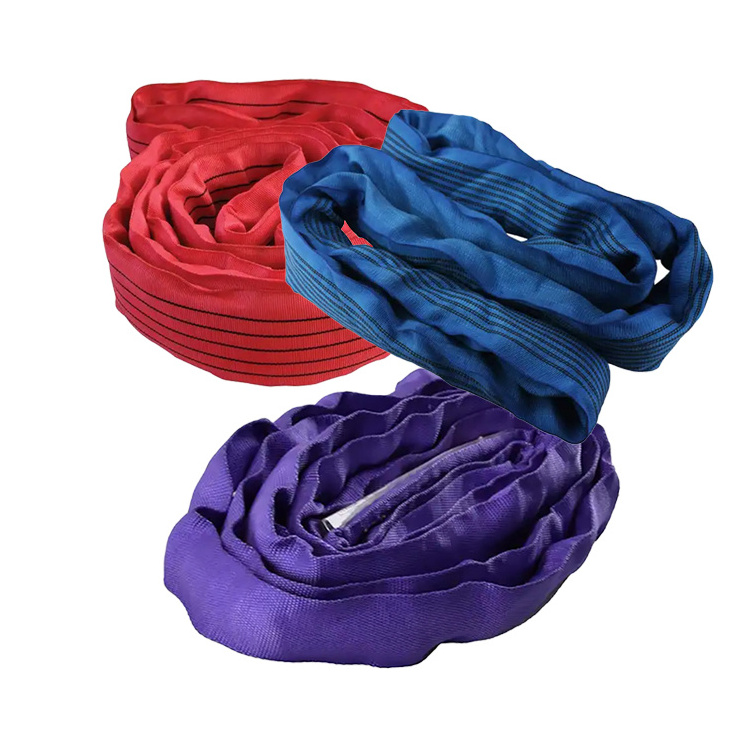 20 Flat Woven Heavy Duty Polyester Tubular Lifting Belt 5 Ton Straight Pull Webbing Sling