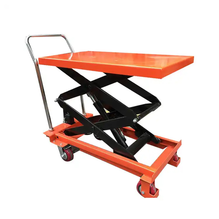 Manual Hydraulic Single Scissors Platform Cargo Lift Hydraulic Lift Table Truck