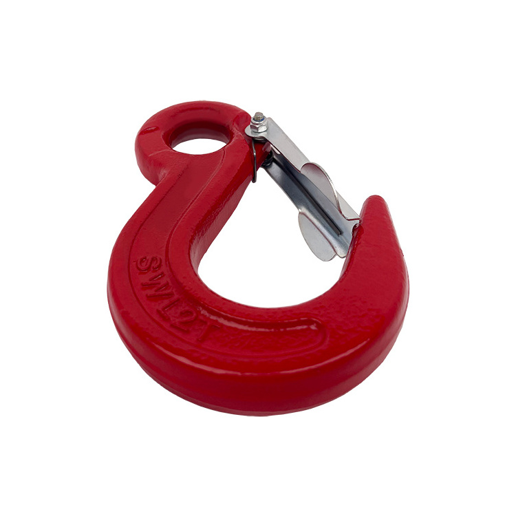 Lifting Hoist Container Hook eye safety hook with Safety Latch drop forged carbon steel Eye lifting hooks