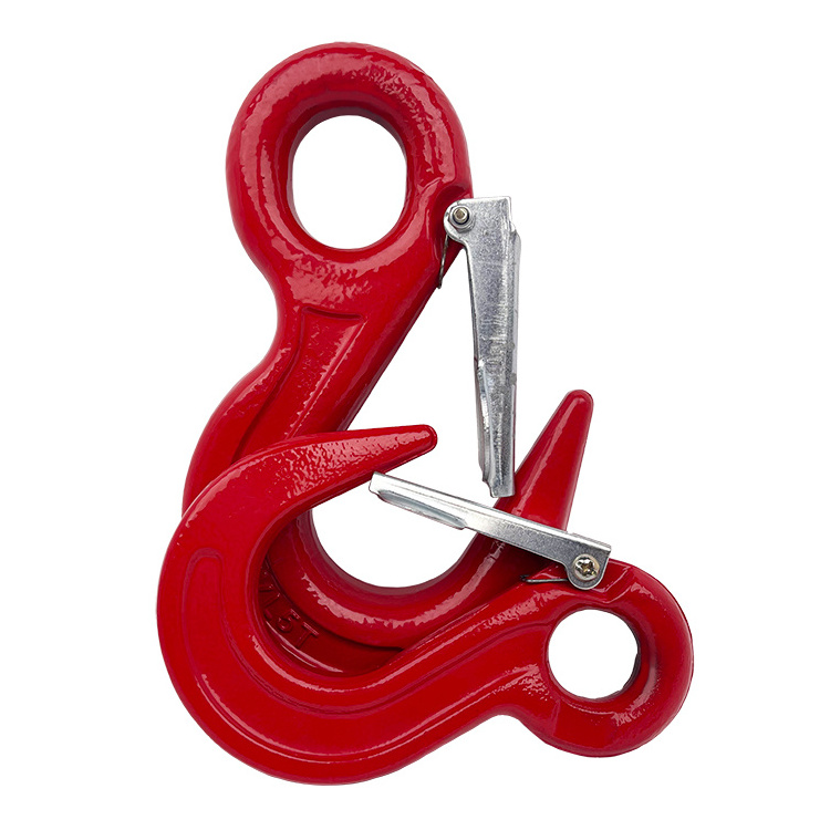 Lifting Hoist Container Hook eye safety hook with Safety Latch drop forged carbon steel Eye lifting hooks