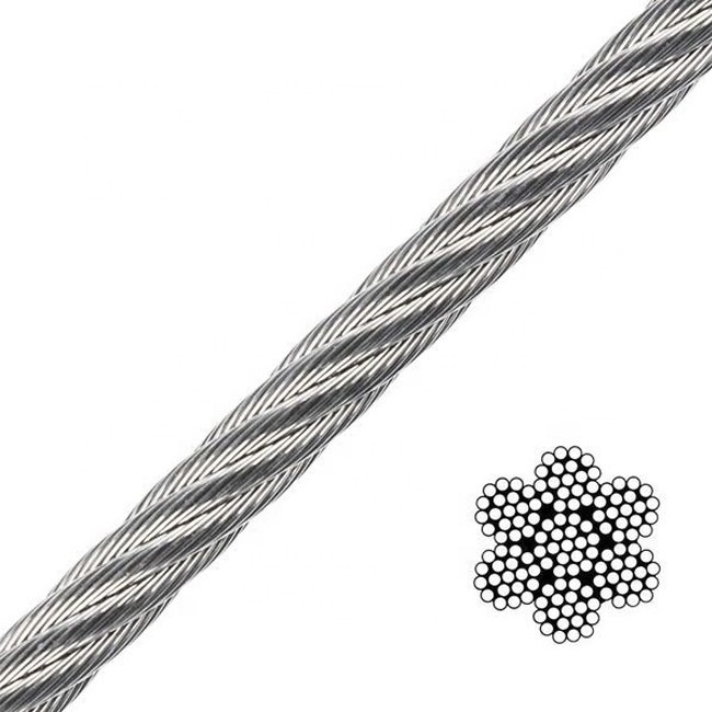 1x19 7x19 1X19 7X7 7X19 AISI304 316 Stainless Steel Cable Wire Rope Aircraft Cable For Deck Cable