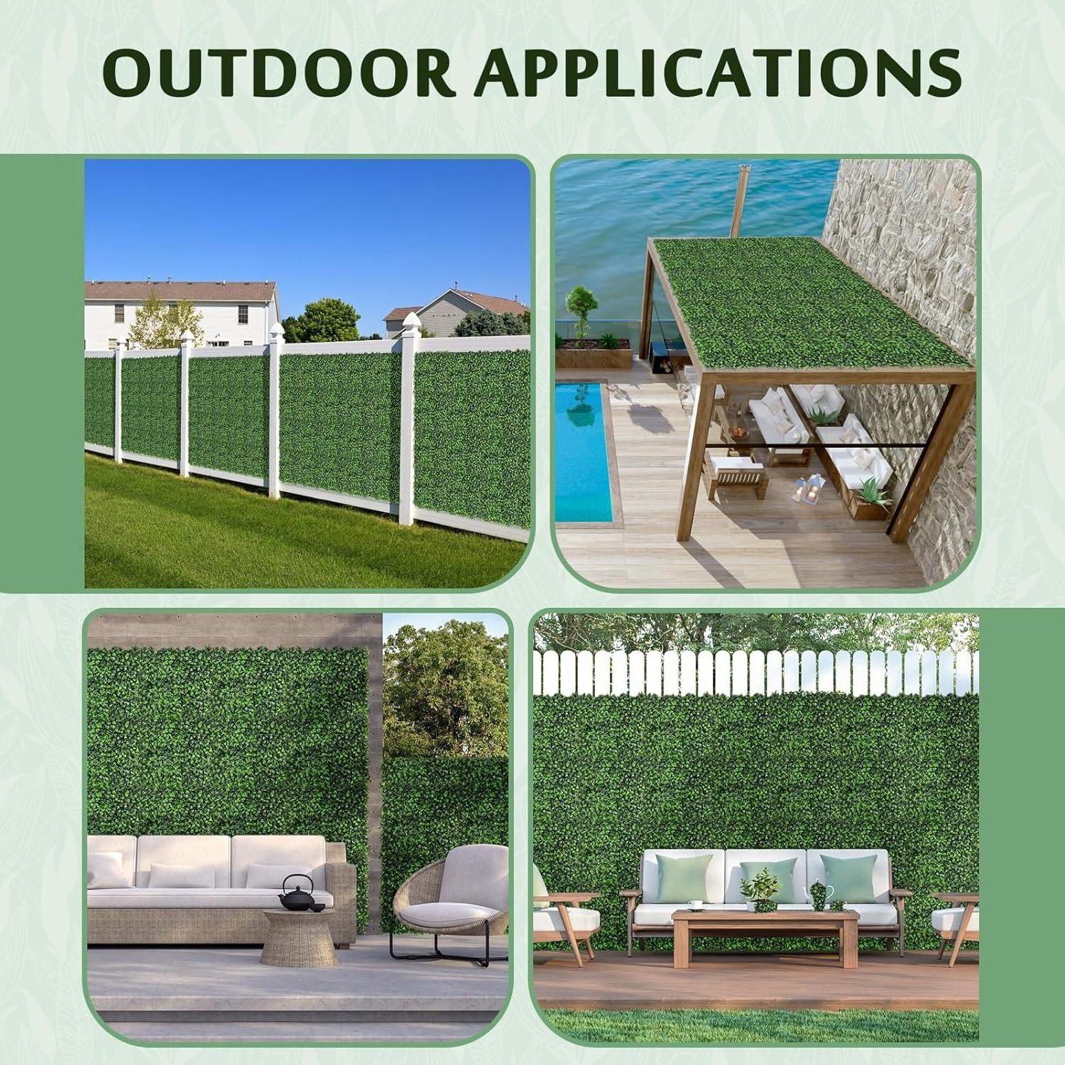 Artificial Grass Wall Panels Green Wall Boxwood Hedge Panels Backdrop Greenery Indoor Decor Privacy Fence Covering UV Protection