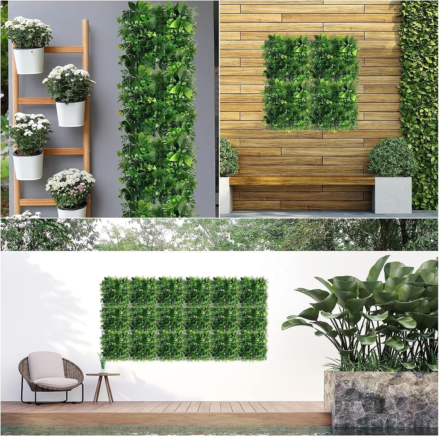 Greenery Wall Panels  Artificial Grass Wall Panels Plant Wall Decoration Boxwood Hedge Panels for Garden