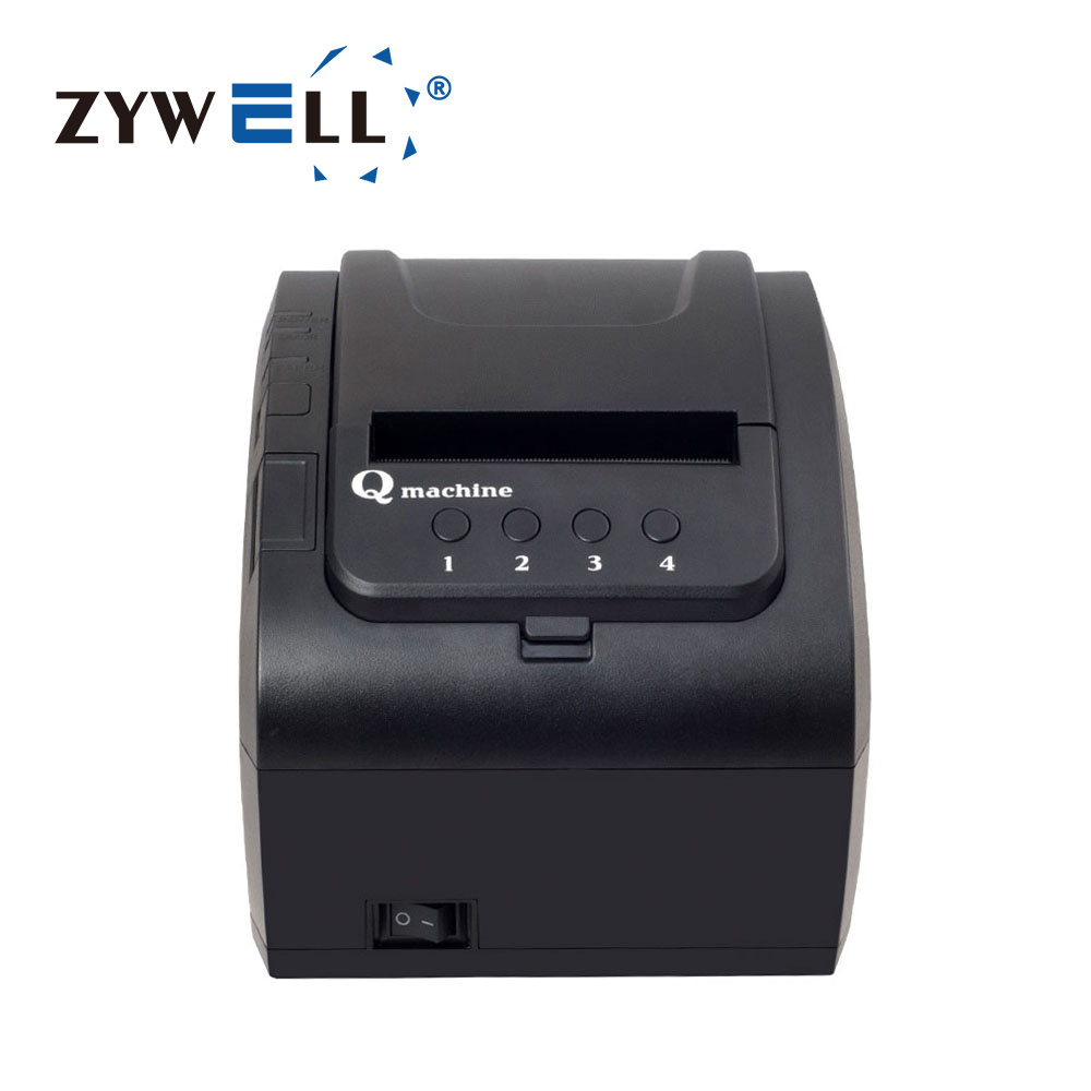 Multifunction inkless thermal printer Zywell queue ticket printer 80mm lottery ticket printer