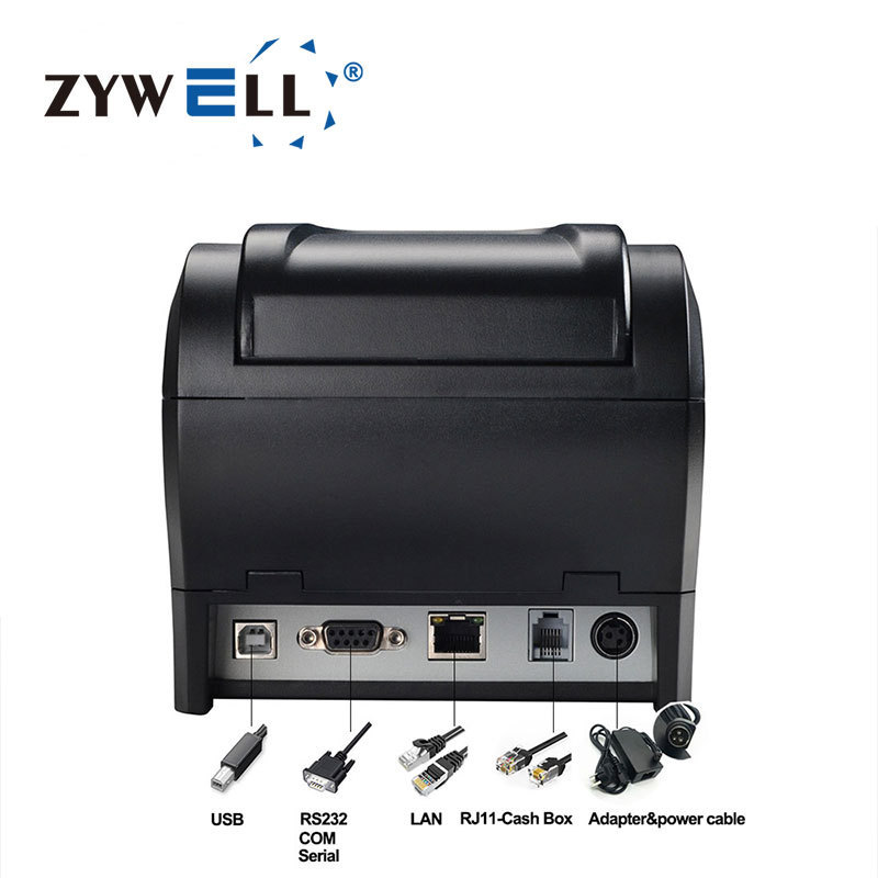 Multifunction inkless thermal printer Zywell queue ticket printer 80mm lottery ticket printer