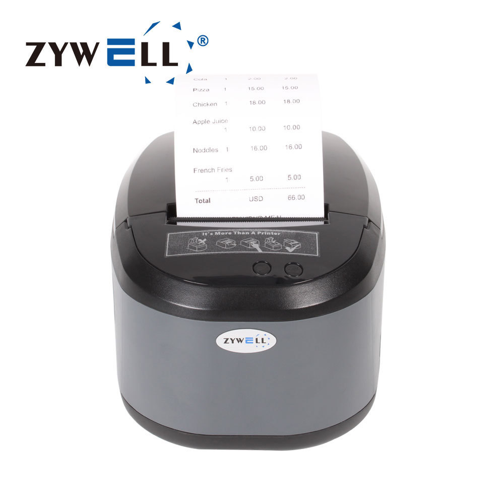 OEM 80mm thermal receipt printer in store ZYWELL images notes bill inkless printer