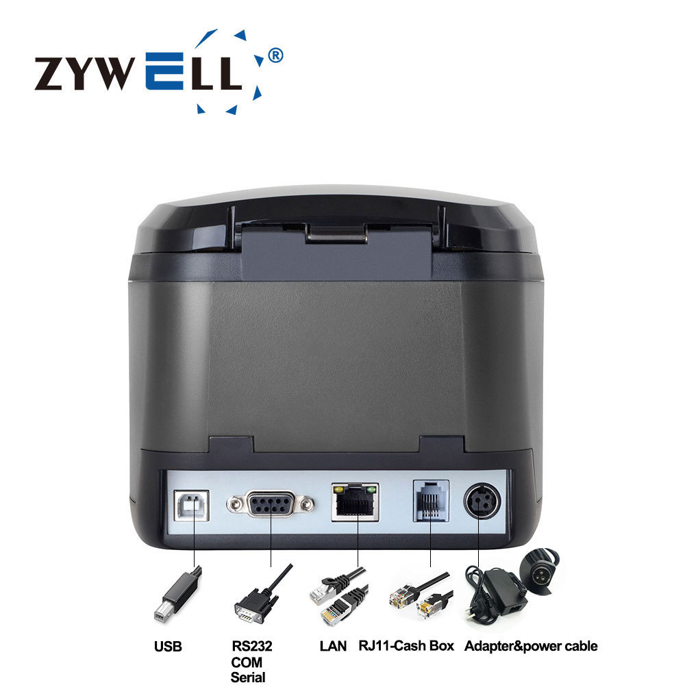 OEM 80mm thermal receipt printer in store ZYWELL images notes bill inkless printer