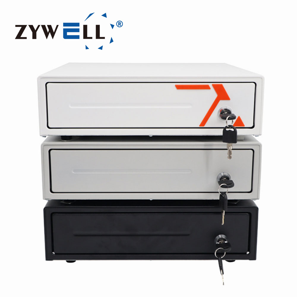 Zywell Automatic Metal RJ11 Small Smart Electronic POS Cash Drawer 4 Bills/ 4 Coins Cash Register