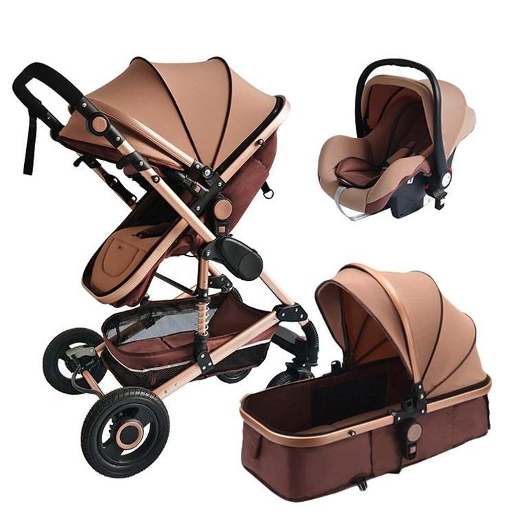 ZYX Wholesale cheap Baby Things travel system luxury baby stroller 3 in 1 with carrycot and carseat