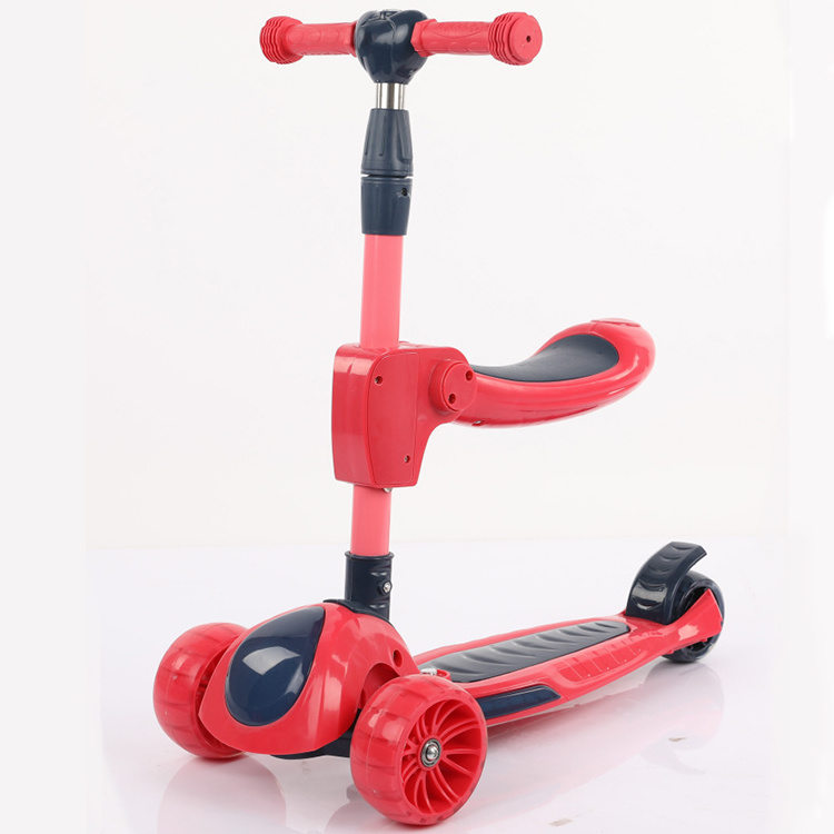 3 in 1 handlebar kick scooter for kids and children scooter with  music and light on sale with 3 pu wheels