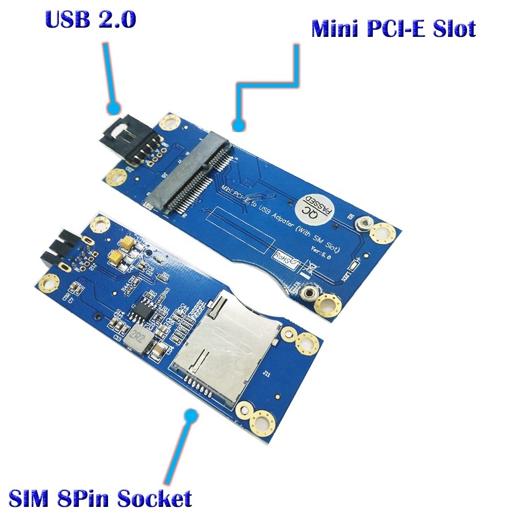 New Arrival Pcie Wireless Module  Mini Pci-E To Usb Adapter With Sim Card Slot