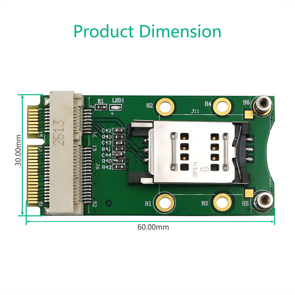 Mini PCI-E Adapter with SIM Card Slot for 3G/4G ,WWAN LTE ,GPS card