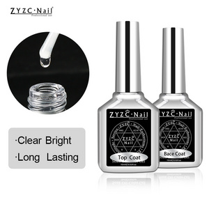 ZYZC nail manufacture nail bottler primer led gel clear top good stick soft base and top uv gel set for nails art salon