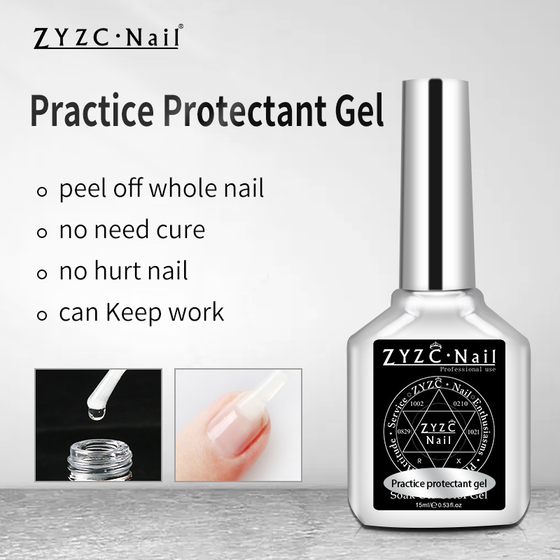 ZYZC nail practice hand for acrylic nails fast air dry protect manicure and finger peel off base coat gel polish for newer