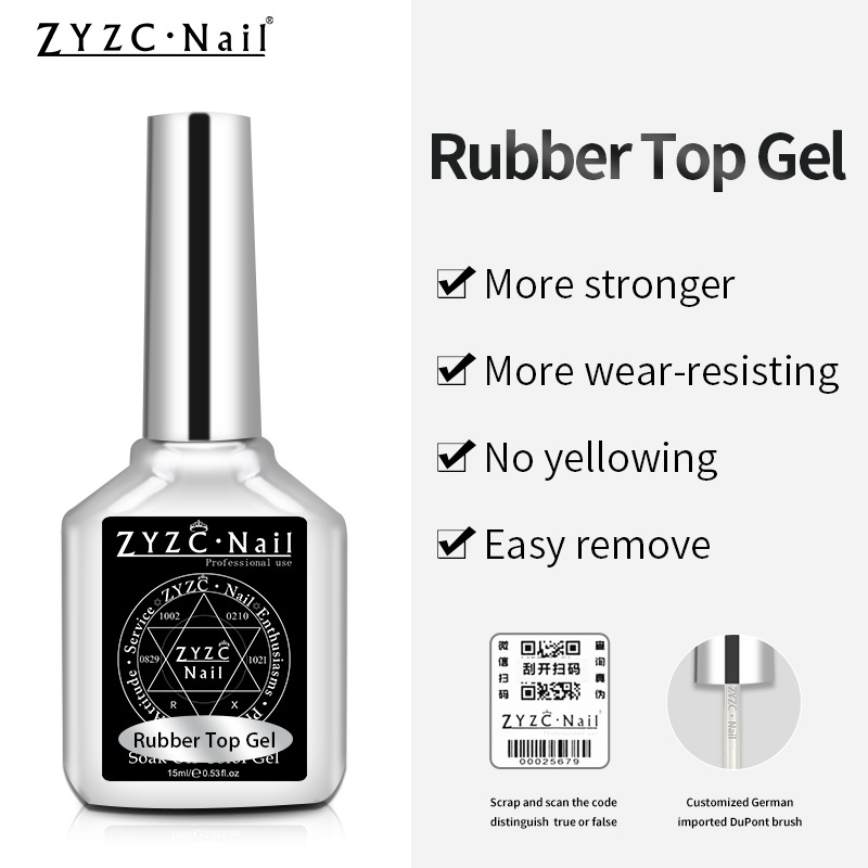 ZYZC nail estra shine original natural resin led gel clear top good stick soft best no-wipe gel top coat high quality polish gel