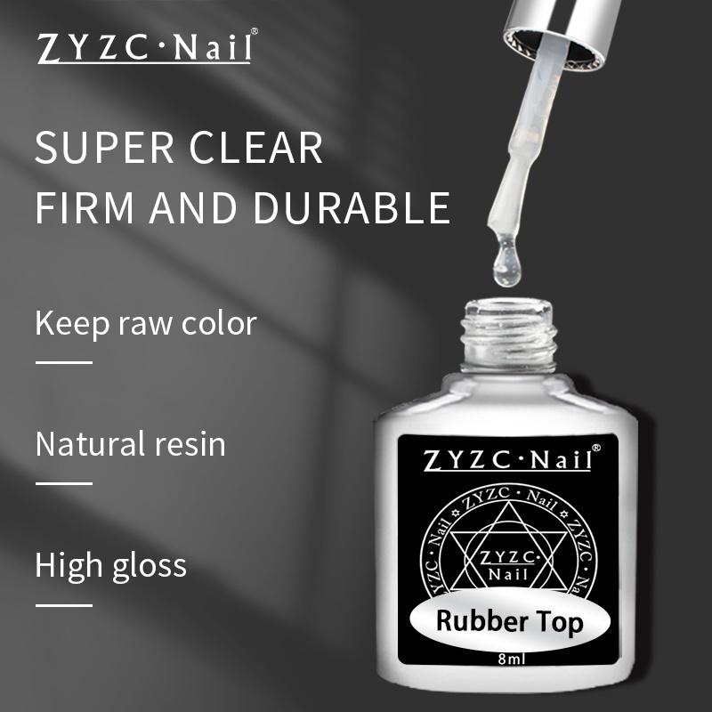 Rubber  top Coat for professional salon nail art use clear color base glue Soak Off UV LED Gel Nails Polish