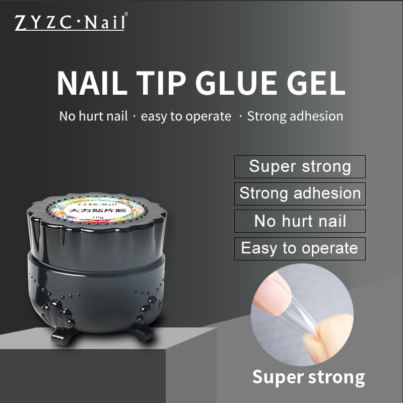 ZYZC Customize Private Label press on the nails 10g strong adhesion and super clear nail tips glue uv gel for nail