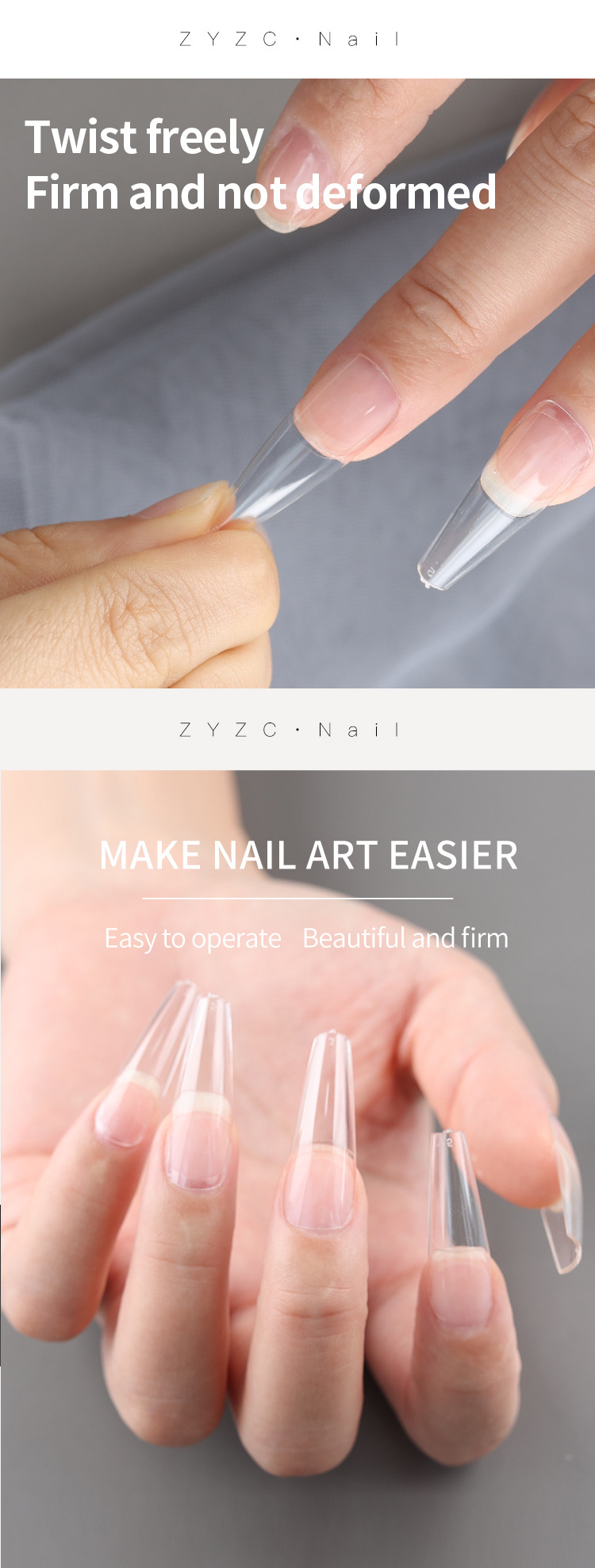 ZYZC Customize Private Label press on the nails 10g strong adhesion and super clear nail tips glue uv gel for nail