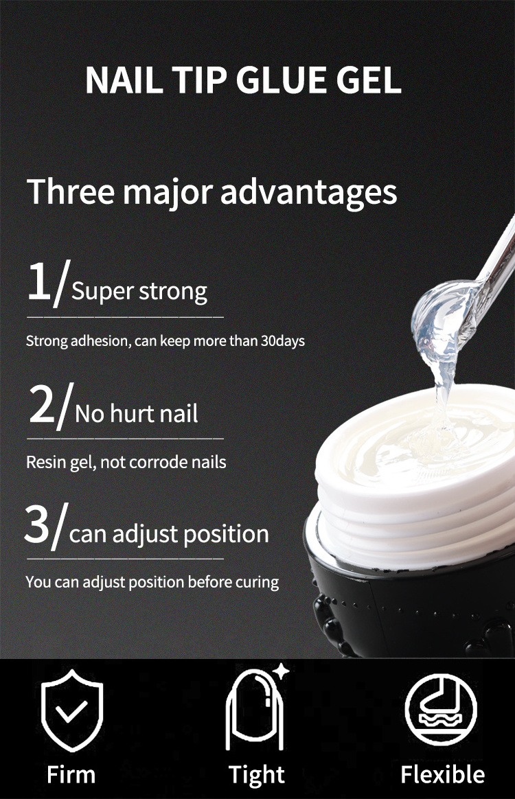 ZYZC Customize Private Label press on the nails 10g strong adhesion and super clear nail tips glue uv gel for nail