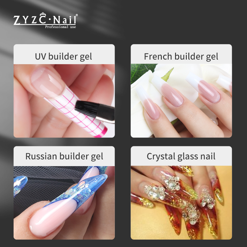 2024 Long Lasting Art Glitter Uv Poly Gel Polish For Extending Finger Camouflage Acrylic Nail Extension Glue