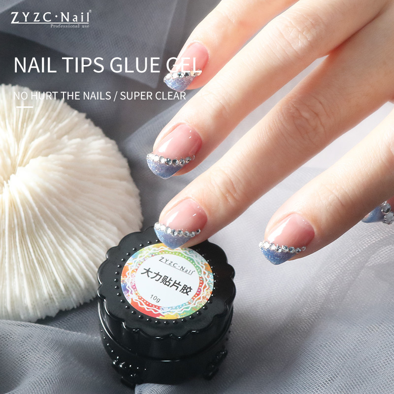 Customize Private Label press on the nails 10g strong adhesion and super clear nail tips glue uv gel