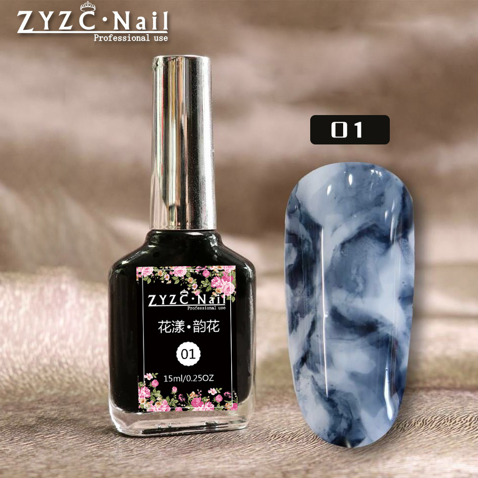 No lamp Marble Ink Gel For Painting Soak Off Gel Nail Polish Blossom Inks Gel Watercolor Liquid for Nail Art