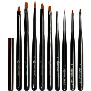 ZYZC nail high quality uv gel liner drawing nail art brush design set with lid metal color nail tool brushes