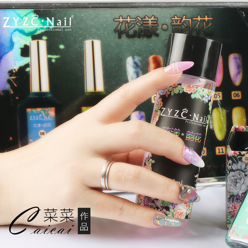 No lamp Marble Ink Gel For Painting Soak Off Gel Nail Polish Blossom Inks Gel Watercolor Liquid for Nail Art