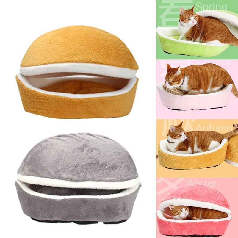 Cat Sleeping Bag Kennel Cat Basket Kennels Dog House Short Plush Small Pet Bed Warm Puppy Kennel Nest Cushion Pet Products