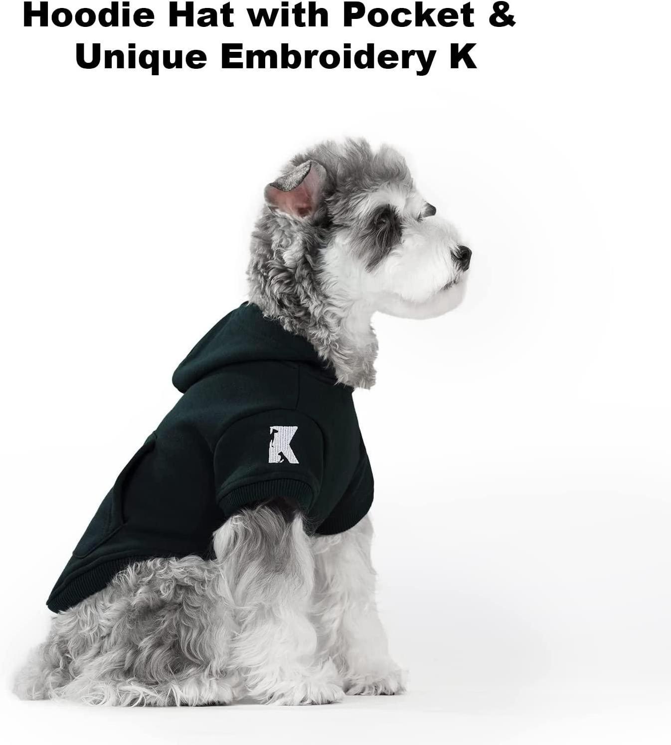 Dog Hoodie Fleece Clothes Warm Sweater for Cat Hooded Shirt Pet Basic Sweatshirt with Pocket Soft Coat Apparel (Green XL)