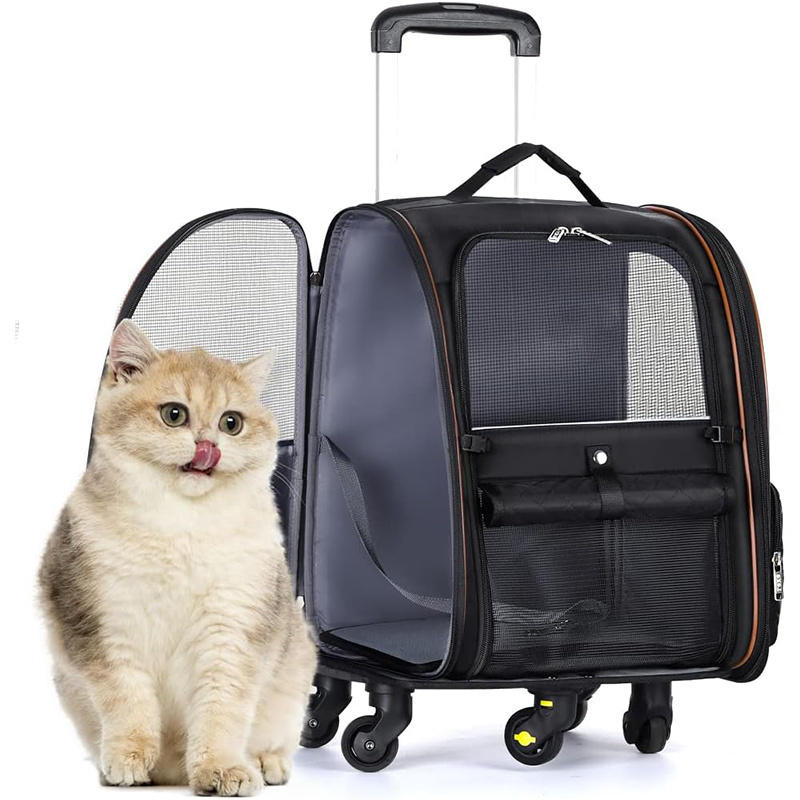 Wholesale Multifunctional Wheeled Pet Cat Carrier Backpack Breathable Travel Dog Bag Pet Trolley Bag