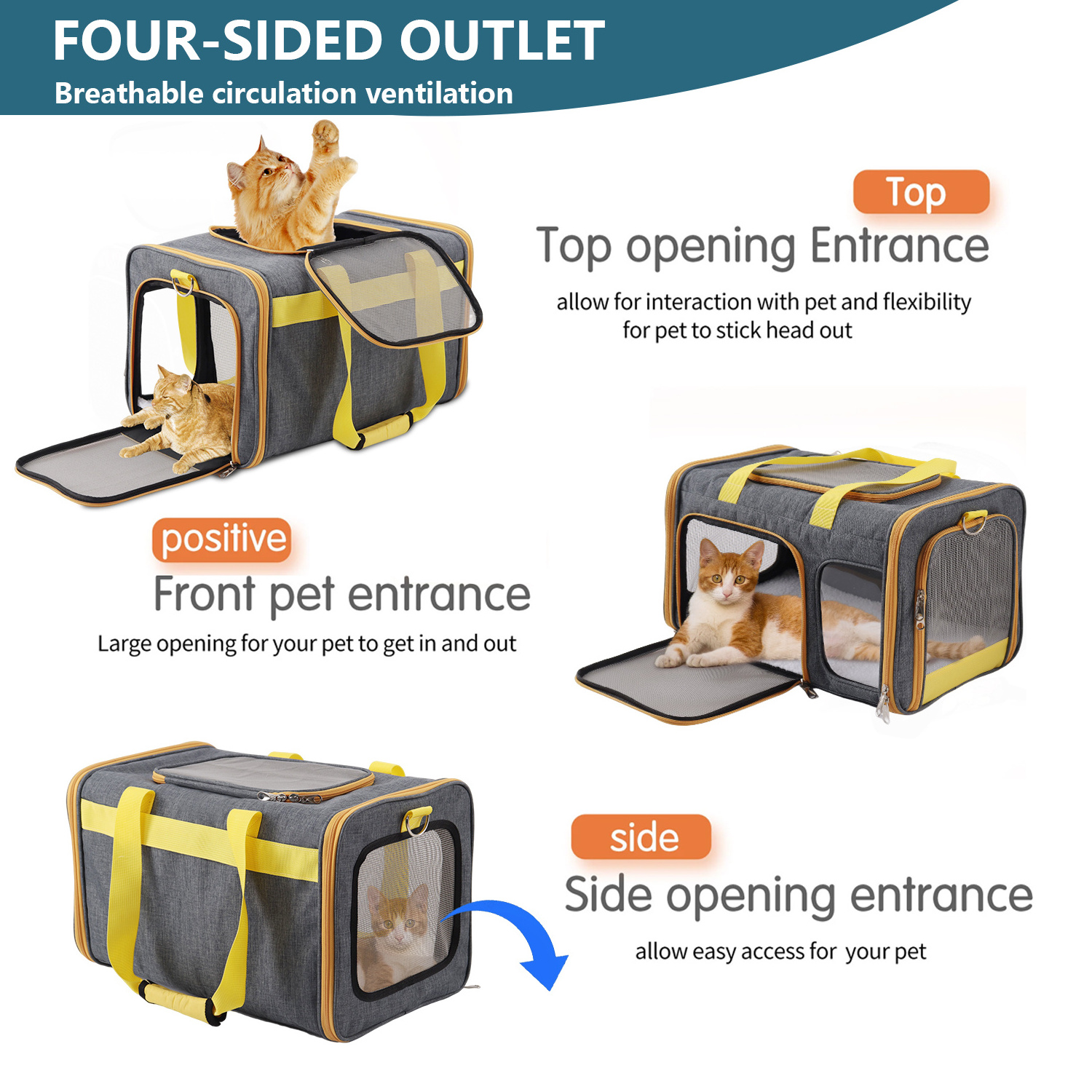 Hot Sale High Quality Durable Airline Approved Pet Carrier Bag Cat Bag Pet Dog Carrier for Travel