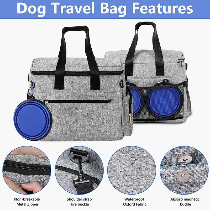 Pet Travel Bag Airline Approved Dog Travel Bag With Locking Safety Zippers Ideal Dog Travel Kit